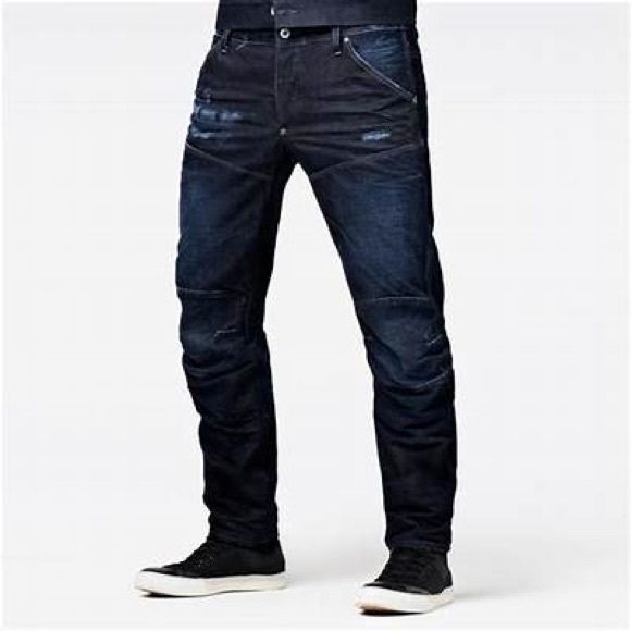 G-Star Raw 5620 3D Slim Men's Jeans 32x32 Blue Denim Button Fly Double Knee